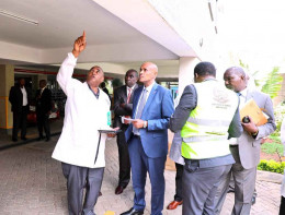 Directorate of Criminal Investigations (DCI) boss Amin Mohamed at the scene where Jeff Mwathi died.