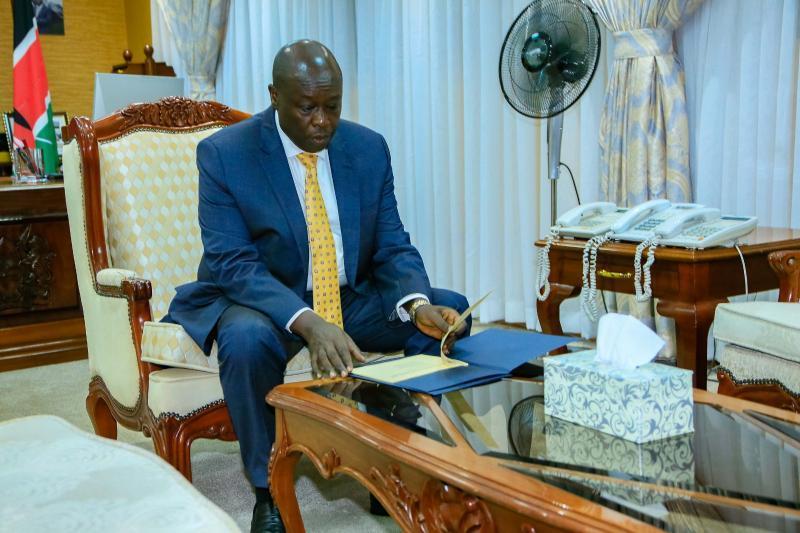Deputy President Rigathi Gachagua arrives at his office on Thursday, March 30, 2023.