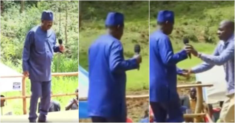 The viral clip showed Raila Odinga having difficulty on stage.