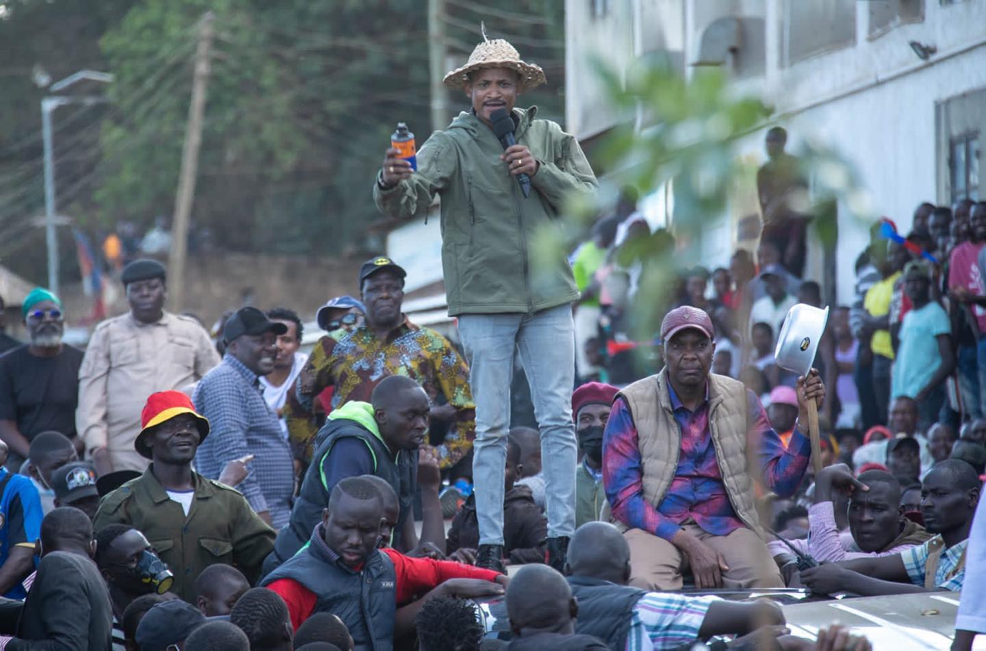 File Image of Embakasi East Member of Parliament Babu Owino during past Azimio demos in Nairobi County.