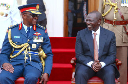 President Ruto during the swearing-in of General Francis Ogolla as the Chief of the Defence Forces of the Kenya Defence Forces at State House.