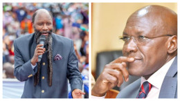Photo collage of Boni Khalwale and Prophet David Owuor.