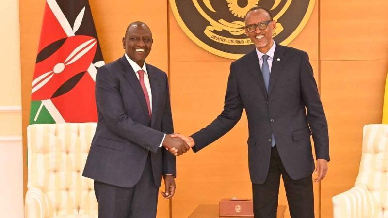 President Ruto and his Rwandan counterpart Paul Kagame in Kigali.