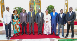 File image of President William Ruto and Kenya Kwanza Alliance House leadership