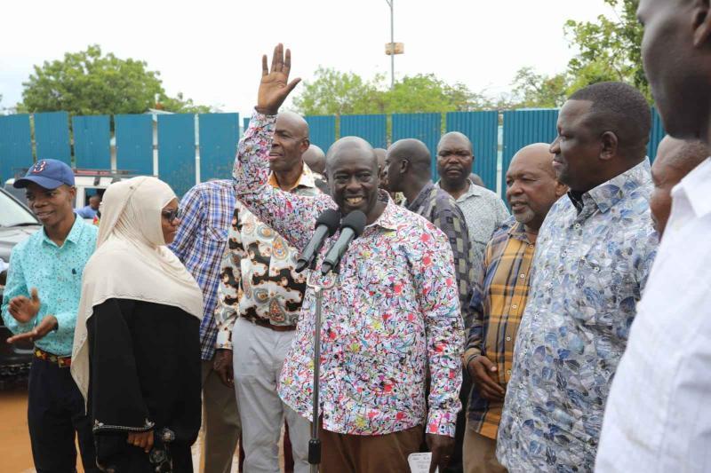 Deputy president Rigathi Gachagua in Kwale County.