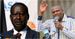 Collaged photo of Kikuyu MP Kimani Ichung'wah and ODM leader Raila Odinga.