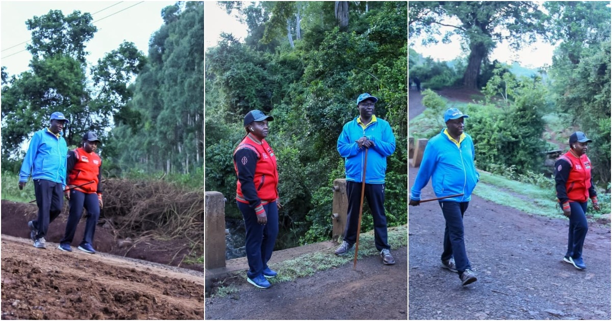 Deputy President Rigathi Gachagua and his wife Dorcas Rigathi trekked an 18km journey to the foot of Mt Kenya