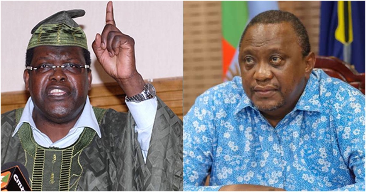 Collaged photos of lawyer Miguna Miguna and former president Uhuru Kenyatta.