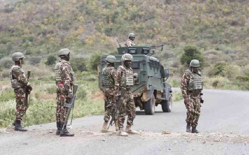 Police officers carry out operations in banditry-prone areas.