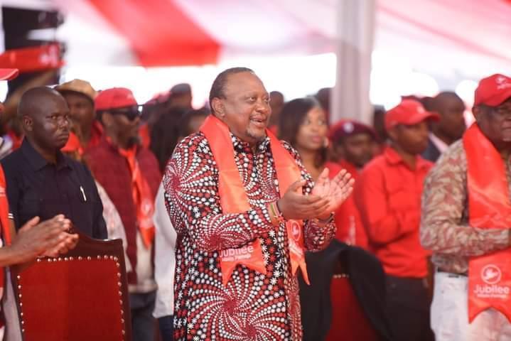 Former President Uhuru Kenyatta at the Jubilee Party NDC. IMAGE/ COURTESY