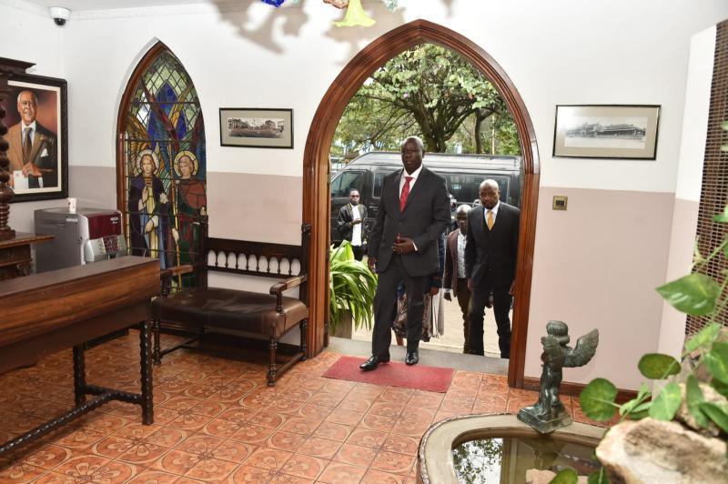 Gachagua arrives at Lee's funeral home where the body of Dedan Kimathi's widow Mukami Kimathi was taken.
