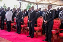 Leaders at the burial Mama Mukami Kimathi on Saturday.