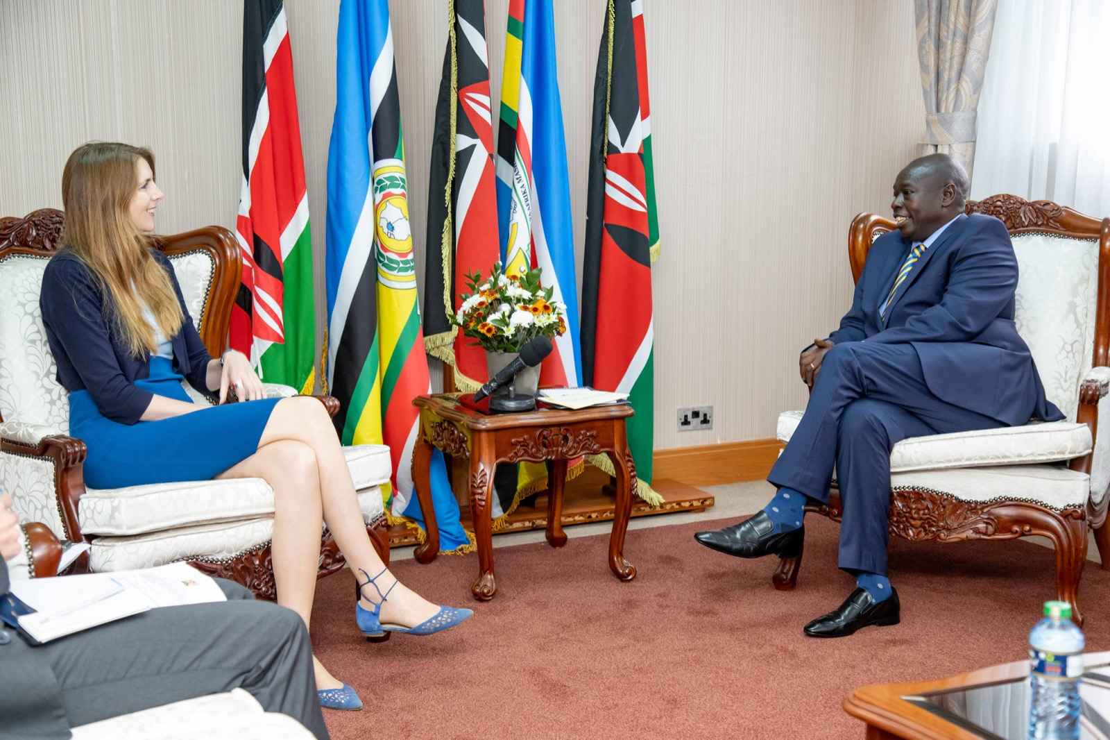 Deputy President Rigathi Gachagua with the British High Commissioner to Kenya Jane Marriott.