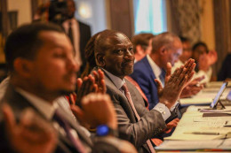 President Ruto during a business forum with investors from the Netherlands held at The Hague.