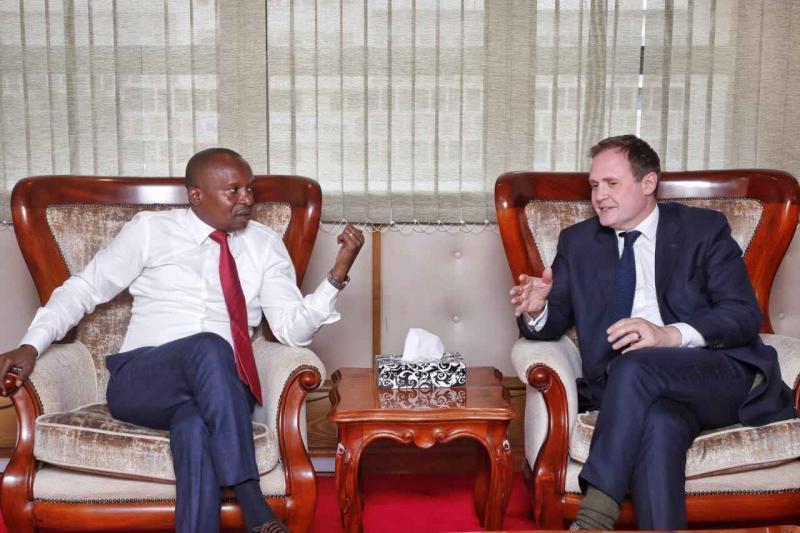 Interior CS Kithure Kindiki and UK Security Minister Rt. Hon. Tom Tugendhat.