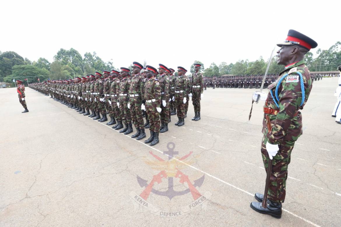 Kenya Defence Forces officers parade.