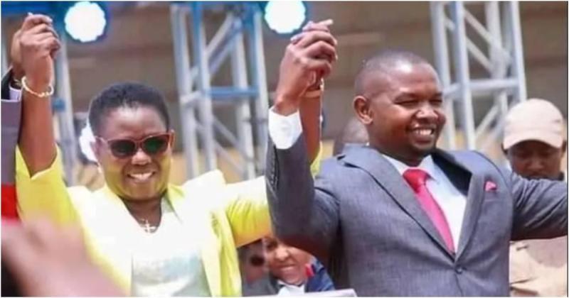 Governor Kawira Mwangaza with her deputy Isaac Mutuma.