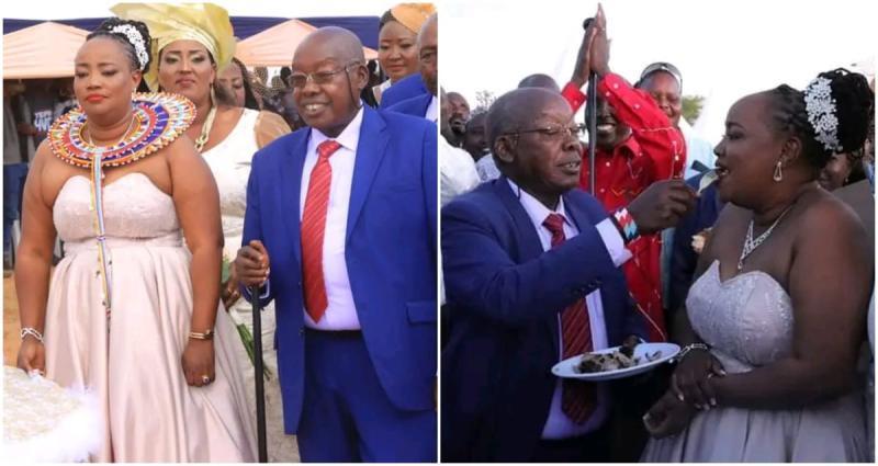 Former Kajiado Central MP David Sankori with his wife Martha.