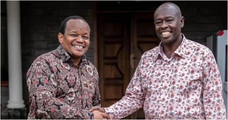 Former Nyeri Town MP Wambugu Ngunjiri with Deputy President Rigathi Gachagua.