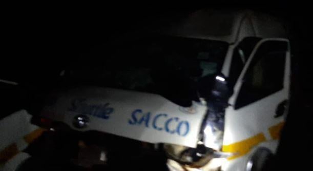 The wreckage of the matatu overturned on Eldoret -Nakuru highway.