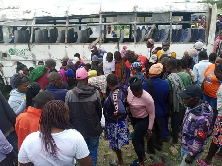 The scene of the accident where at least five people died. IMAGE/ COURTESY