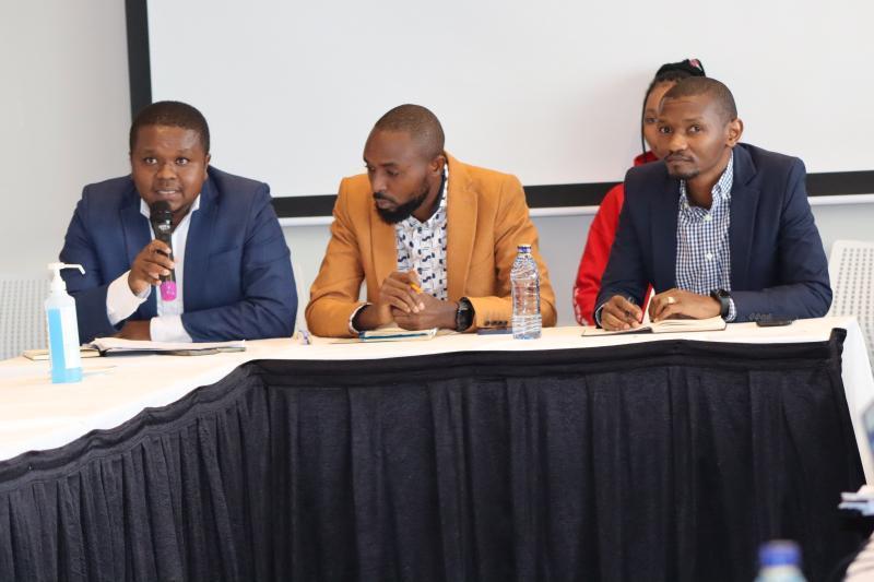 Nairobi Leo Managing Director Martin Wachira (right), Inooro FM Presenter Jeff Kuria, and Jackson Kamau alias DJ Soxxy during the Public Hearing on Finance Bill 2023.