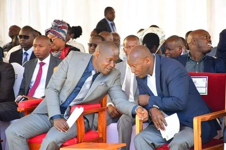 Kericho Govenor Erick Mutai (in Gray Suit) and his deputy Fred Kirui. IMAGE: KERCHO COUNTY GOVERNMENT/FACEBOOK
