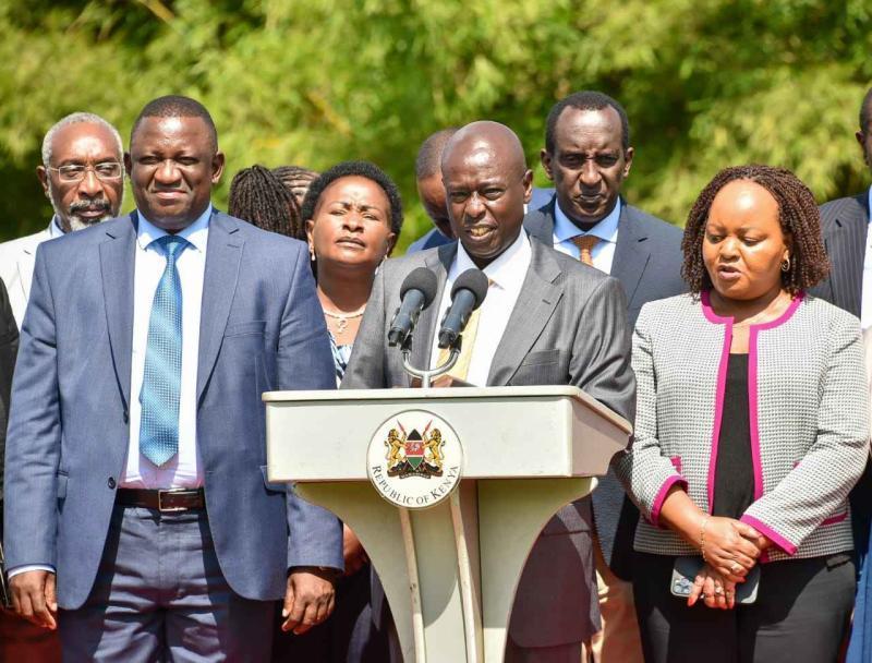 Deputy President Rigathi Gachagua with CS Salim Mvurya and Governors.