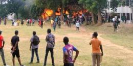 Fire breaks out at the Technical University of Mombasa student centre.