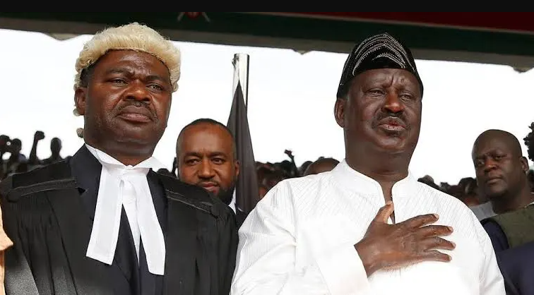 File image of Raila Odinga and TJ Kajwang