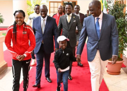 President William Ruto and Faith Kipyegon when he hosted her for a breakfast meeting on Tuesday, June 13, 2023.
