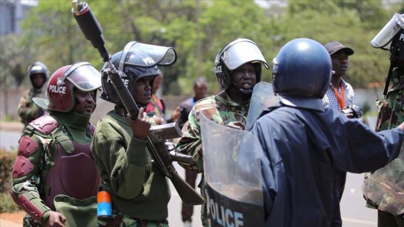 File image of police officers during the anti-government protests.