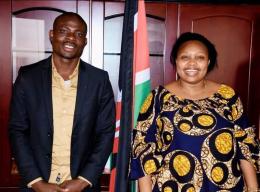 Image of Calvince Okoth alias Gaucho and Former MP Millicent Omanga when they met in 2021.