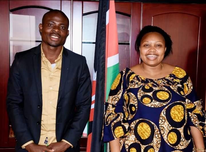 Image of Calvince Okoth alias Gaucho and Former MP Millicent Omanga when they met in 2021.