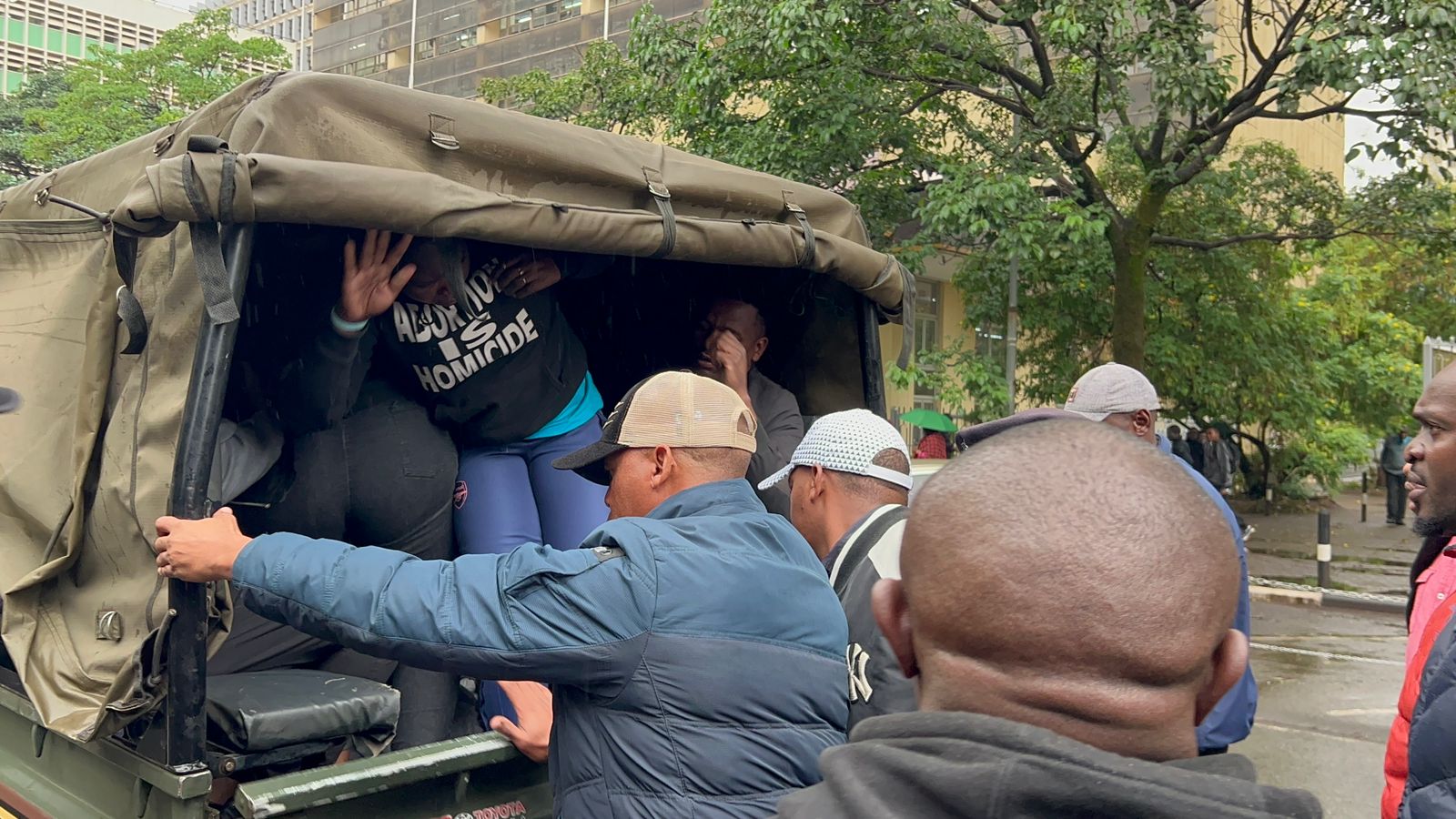 Suspected protesters bundled into police car ahead of Saba Saba protests.