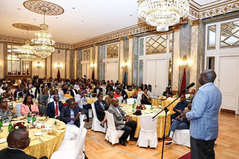 Deputy President Rigathi Gachagua addressing Kenyans living in Italy on Monday, July 24, 2023.
