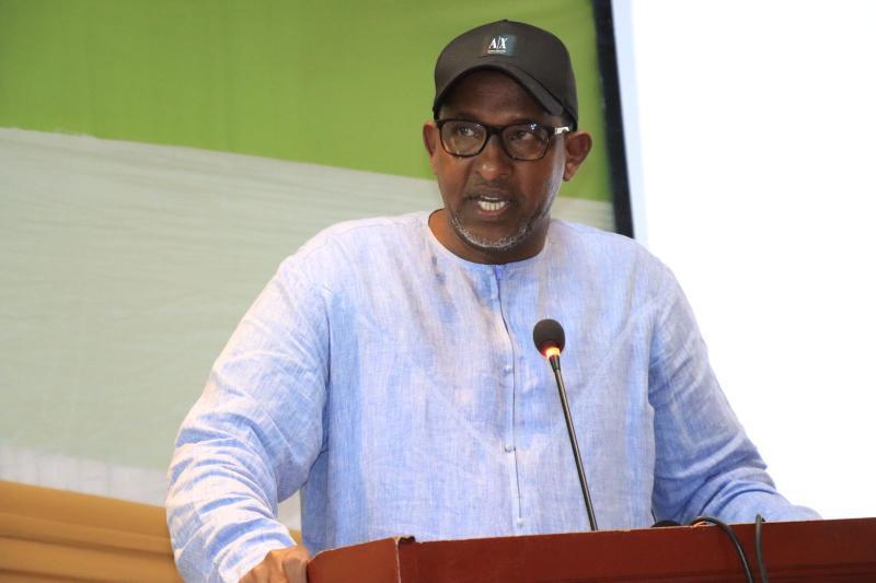 CS Aden Duale who was the Chief Guest at a funds drive for the Mus'ab Education Centre - MEC, held at the Kenyatta International Convention Centre on Sunday, July 23, 2023.