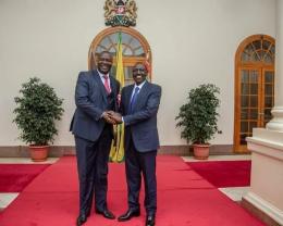 Kisumu Senator Tom Ojienda and President William Ruto at State House, Nairobi.