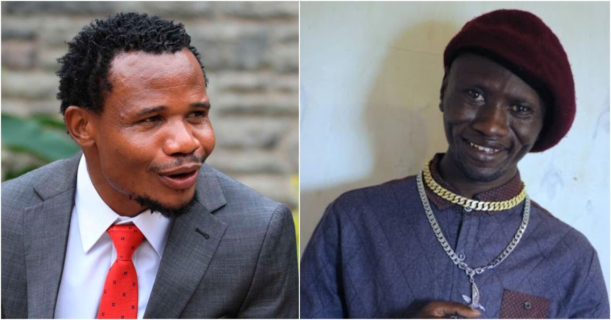Collaged photos of Mumias East MP Peter Salasya and musician Stivo Simple Boy.