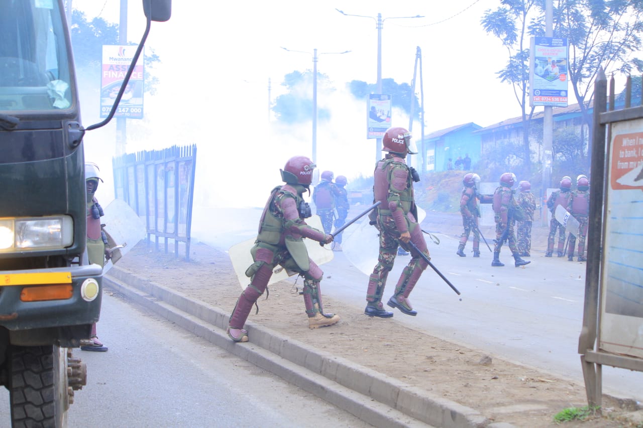 File image of Police officers during an operation to tame protests.