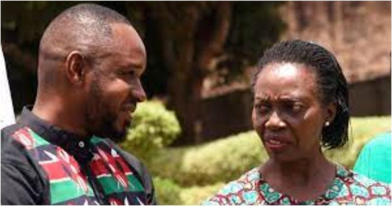 Activitist Boniface Mwangi with Narc Kenya party leader Martha Karua.