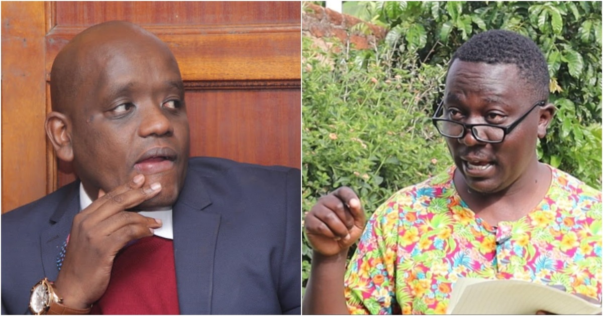 Collaged photos of Dennis Itumbi and comedian Mkenya Isaac.