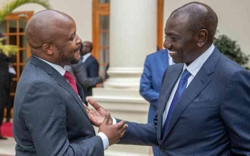 File image of President William Ruto and Jalang'o.
