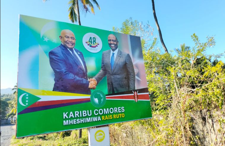 Billboards inviting President Ruto to Comoros for the Independence Day Celebrations.