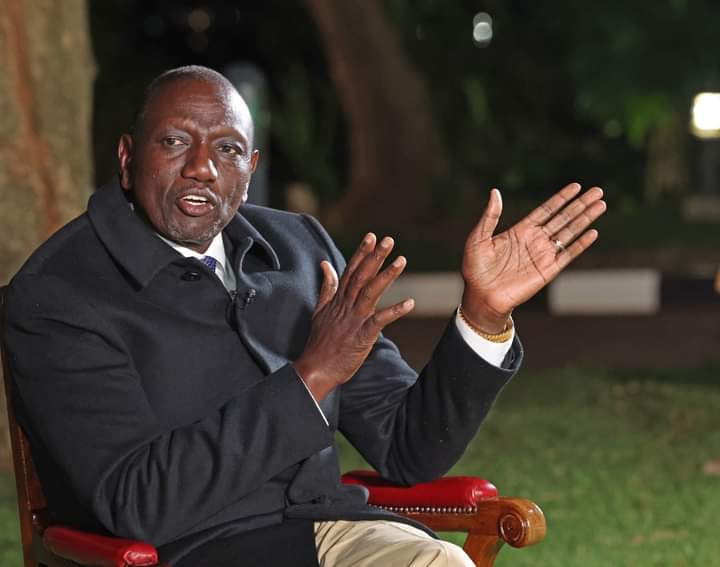 President William Ruto in an interview with the media at Sagana State Lodge on Sunday, August 6, 2023.