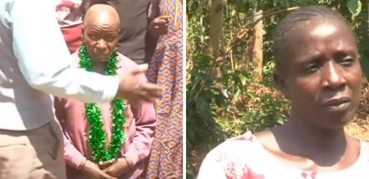 Collage of Boniface Moi who disappeared for 17 years and her wife Agrippina Mulupi