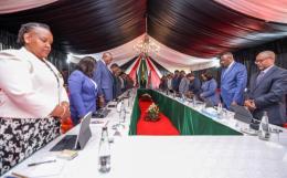 President William Ruto during a cabinet sitting at Kakamega State Lodge.