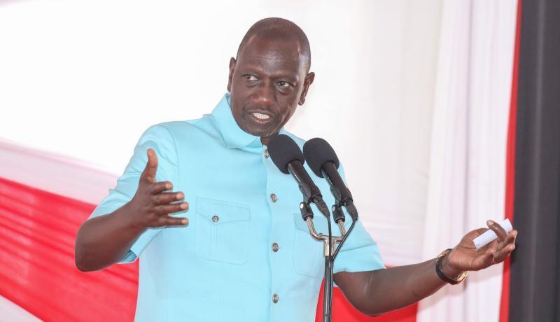 President William Ruto addressing a gathering of Western Kenya leaders.