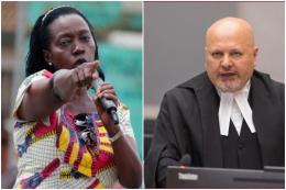 A composite photo of Martha Karua and Karim Khan.