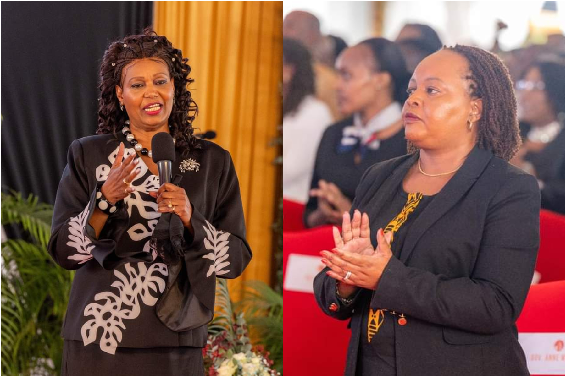 A composite image of Pastor Teresia Wairimu and Governor Anne Waiguru.